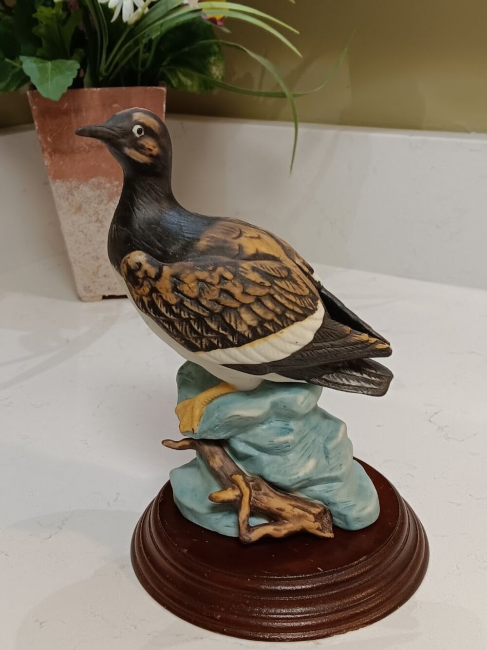 Vintage Porcelain Giant Cormorant Bird Figurine - Taiwan